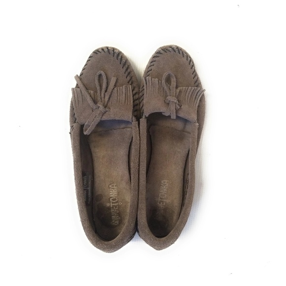 MINNETONKA Gray Suede Moccasin Loafers Flats 8.5 - Picture 8 of 8